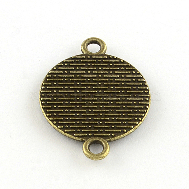 Flat Round Tibetan Style Alloy Connector Cabochon Settings(TIBE-S297-13AB-FF)-2
