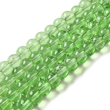 6mm LimeGreen Round Glass Beads
