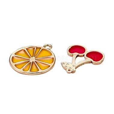 15Pcs 5 Style Light Gold Plated Fruit Theme Alloy Enamel Pendants(ENAM-ZZ0001-06)-5