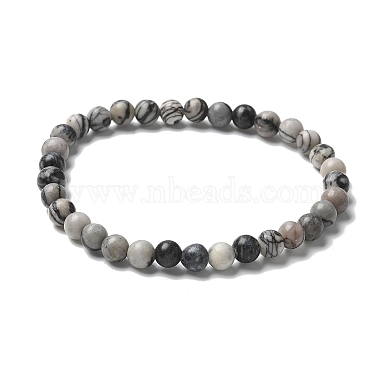 Natural Netstone Bead Stretch Bracelets(X-BJEW-K212-A-021)-4