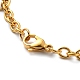 Placage sous vide 201 bracelet à breloques perles rondes en acier inoxydable avec 304 chaînes en acier inoxydable pour femme(BJEW-E108-07G)-3