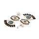 Rhinestone Double Evil Eye Dangle Stud Earrings with Acrylic Pearl Beaded(EJEW-J045-03B-KCG)-3