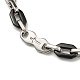 Two Tone 304 Stainless Steel Oval & Cross Link Chain Bracelet(BJEW-B078-43BP)-2
