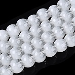Acrylic Imitation Cat Eye Beads Strands, Round, Ghost White, 5.5~6mm, Hole: 0.9~1mm, about 146~149pcs/strand, 30.31~31.5 inch(77~80cm)(OACR-Q197-01A-01)