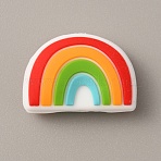 Food Grade Eco-Friendly Silicone Beads, Rainbow, Colorful, 18x25.5x9mm, Hole: 2mm(SIL-WH0015-01)