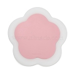 Flower-Shaped Silicone Heat Insulation Coasters, Restaurant Western Placemat, Pink, 165x165x4.5mm(AJEW-K055-03A)
