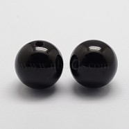 Natural Black Onyx Beads, Round, 20mm, Hole: 2mm(G-N0240-02-01)