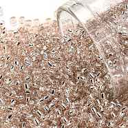 TOHO Round Seed Beads, Japanese Seed Beads, (31) Silver-Lined Translucent Rosaline, 11/0, 2.2mm, Hole: 0.8mm, about 50000pcs/pound(SEED-TR11-0031)