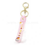 Cloud PVC Rope Keychains, with Zinc Alloy Finding, for Bag Quicksand Bottle Pendant Decoration, Pink, 17.5cm(KEYC-B015-02LG-02)