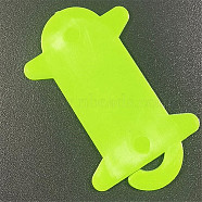 Plastic Thread Winding Boards, Bobbin with Hanger Hook, for Cross-Stitch Embroidery Sewing Tool, Yellow Green, 50x30mm(SENE-PW0010-08D)