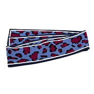 Silk Scarves Decorate, Scarf Necklaces, Leopard Print Pattern, Cornflower Blue, 45.28 inch(115cm), 70mm(AJEW-TAC0028-05H)
