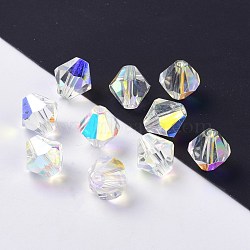 Imitation Austrian Crystal Beads, Grade AAA, K9 Glass, Faceted, Bicone, Clear AB, 3x3mm, Hole: 0.7~0.9mm(SWAR-F022-3x3mm-540)