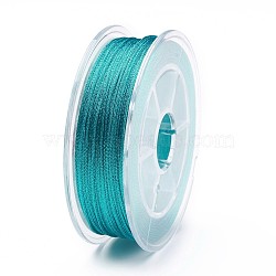 Polyester Metallic Thread, Light Sea Green, 1mm, about 32.8 yards(30m)/roll(OCOR-G006-02-1.0mm-27)