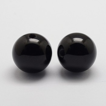 Natural Black Onyx Beads, Round, 20mm, Hole: 2mm