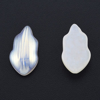 ABS Plastic Imitation Pearl Cabochons, Leaf, Creamy White, 17x9x4mm