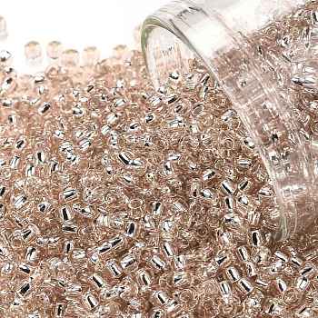 TOHO Round Seed Beads, Japanese Seed Beads, (31) Silver-Lined Translucent Rosaline, 11/0, 2.2mm, Hole: 0.8mm, about 50000pcs/pound