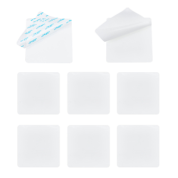 PU Plastic Rug Grippers, Adhesive Non-Slip Carpet Fixing Floor Stickers, Square, White, 10.5x10.5x1mm, 8pcs/set