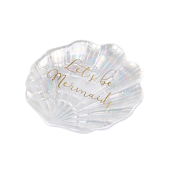 Glass Jewelry Plates, Shell Shape, Clear, 134x128mm