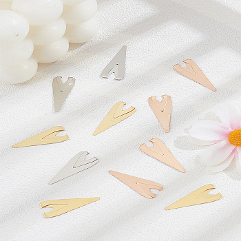12Pcs 3 Colors Stainless Steel Bookmarks, Book Page Markers, Triangle Bookmarks, Mixed Color, 25x10x0.9mm, 4pcs/color