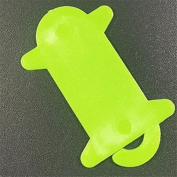 Plastic Thread Winding Boards, Bobbin with Hanger Hook, for Cross-Stitch Embroidery Sewing Tool, Yellow Green, 50x30mm