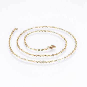 304 Stainless Steel Cable Chains Necklaces, with Lobster Claw Clasps, Golden, 19.7 inch(50cm), 1.5mm
