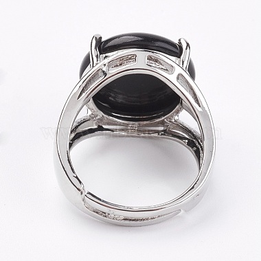 Adjustable Natural Black Agate Finger Rings(RJEW-F075-01M)-3