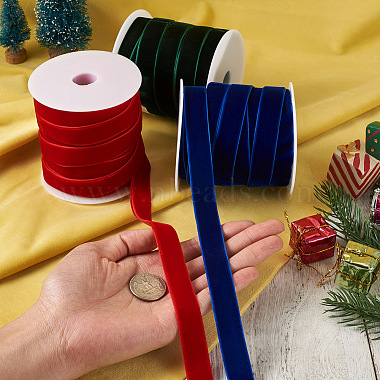 37.5 Yards 3 Colors Christmas Single Face Velvet Ribbon(OCOR-YS0001-09)-5