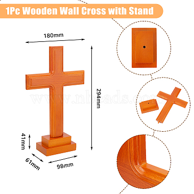 Pine Wood Cross Display Decorations(AJEW-WH0083-30B)-2