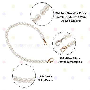 8Pcs 8 Style White Acrylic Round Beads Bag Handles(FIND-TA0001-70)-3