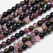 Natural Tourmaline Round Bead Strands, 4mm, Hole: 1mm, about 98pcs/strand, 15.5 inch(G-I162-01-4mm)