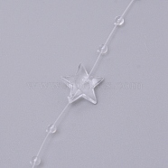 Handmade ABS Plastic Beaded Chains, Star & Round, Clear,13.5x14x3x4mm(X-CHC-CJC0001-08B)