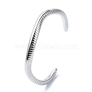 304 Stainless Steel Snakes Cuff Bangles, Stainless Steel Color, Inner Diameter: 1-7/8x2-1/2 inch(4.8x6.3cm)(BJEW-G693-02P)