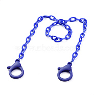 Personalized ABS Plastic Cable Chain Necklaces, Handbag Chains, with Lobster Claw Clasps, Blue, 18.97 inch(48.2cm)(X-NJEW-JN02850-05)