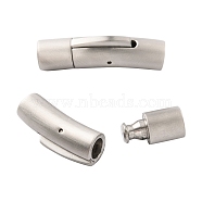 Matte Column 304 Stainless Steel Bayonet Clasps, Stainless Steel Color, 29x7mm, Hole: 5mm(STAS-N014-31-5mm-A)