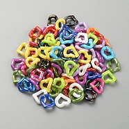 Heart Acrylic Linking Rings, Quick Link Connectors, For Jewelry Link Chains Making, Mixed Color, 18.5x20.8x4.5mm, Inner Diameter: 12x9mm(MACR-CJC0001-08)