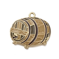 Oktoberfest Theme Alloy Enamel Pendants, Golden, Barrel, 22.5x25x3mm, Hole: 1.8mm(ENAM-S021-06G-D)