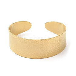 Ion Plating(IP) 304 Stainless Steel Bangles, Hammered Cuff Bangles for Women, Real 18K Gold Plated, Inner Diameter: 2-1/4 inch(5.75cm)(BJEW-L682-020G)