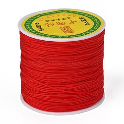Braided Nylon Thread, Chinese Knotting Cord Beading Cord for Beading Jewelry Making, Red, 0.8mm, about 100yards/roll(NWIR-R006-0.8mm-700)