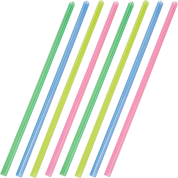 20Pcs 4 Colors Transparent Plastic File Folders Organizer Sliding Bar, Strip, Mixed Color, 310x10x11mm, 5pcs/color