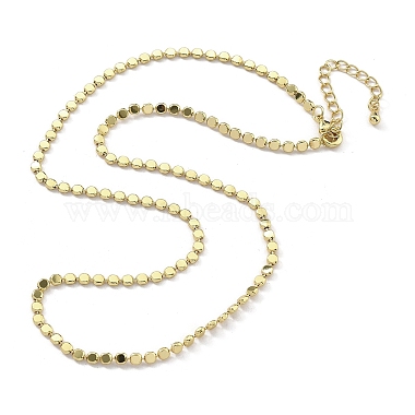 Brass Flat Ball Chain Necklaces for Women(X-NJEW-U035-01G)-4