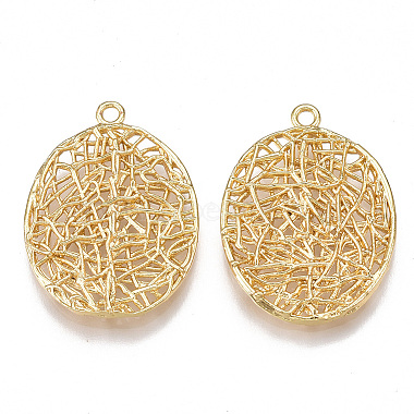 Real Gold Plated Oval Brass Pendants