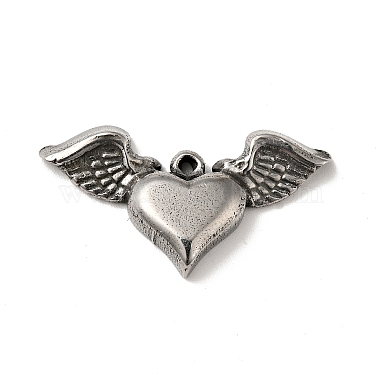 Antique Silver Heart 304 Stainless Steel Pendants