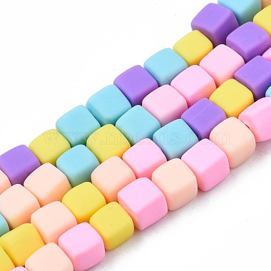 Medium Purple Cube Polymer Clay Beads