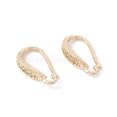 Real 14K Gold Plated Clear Brass+Cubic Zirconia Earring Hooks