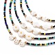 Shell & Glass Beaded Necklace for Women(NJEW-JN03910)-1