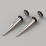 Stainless Steel Ear Taper Stretcher, Cone Gauge Earrings for Woman Men, Platinum, 36.5x7mm(EJEW-WH0014-31A-P)