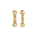 304 Stainless Steel Twisted Bar Connrctor Charms, Ion Plating(IP), Real 18K Gold Plated, 13.5x3.5x2mm, Hole: 1.6mm(STAS-L300-002G)