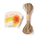 Paper Hang Gift Tags, with Jute Twine, Thanksgiving Themed, Orange, 7x4x0.03cm, Hole: 5mm, 50pcs/bag, 1bag/set(DJ-CDIS-P006-B01)