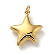 Ion Plating(IP) 304 Stainless Steel Pendants, with Jump Ring, Star Charm, Golden, 29.5x25.5x9mm, Hole: 5.5mm(STAS-G348-04G)