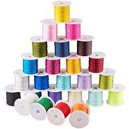 Nylon Thread Cord, DIY Braided Ball Jewelry Making Cord, Mixed Color, 0.8mm, about 10m/roll(10.93yards/roll)(NWIR-PH0001-19)